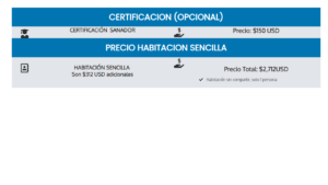 tarifa opcional 150 usd habitacion sencilla
