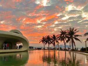 bello atardecer en china